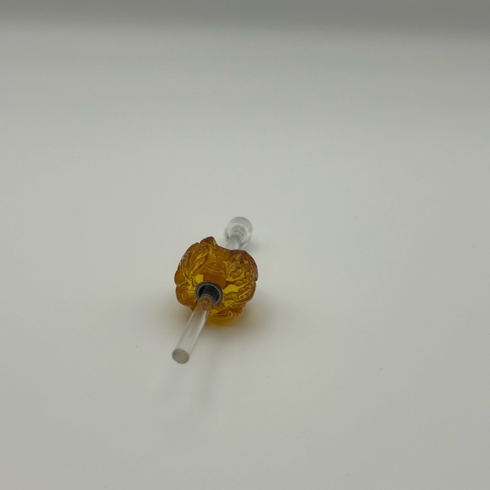 Amber  carved Lion bead